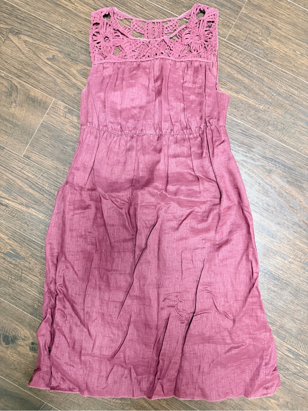 MSSP WINE BURGUNDY MAROON LINEN LINED DRESS
